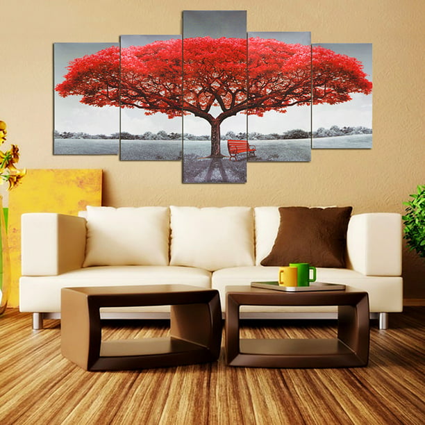 3pcs Set Modern Red Rose Oil Paintings Wall Hanging Mural Living Room Decoration